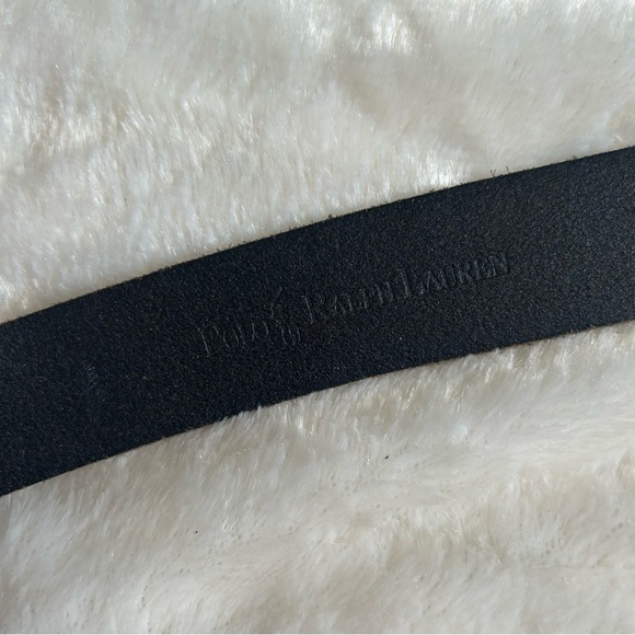 Polo ralph lauren dark brown genuine leather brass buckle belt 32 - Picture 7 of 11